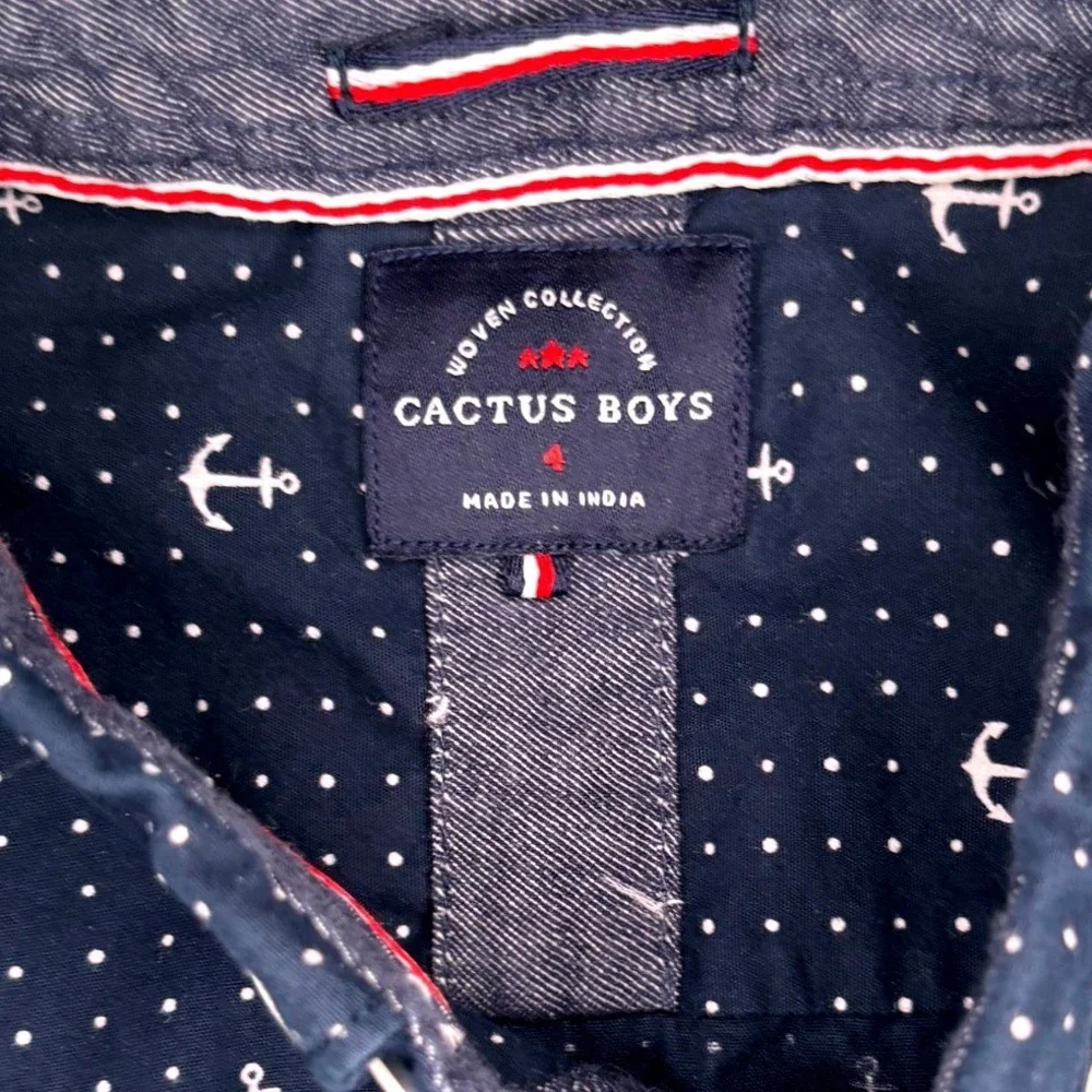Cactus Boys Anchor Shirt & Levis 511 Slim Jeans Kids Set 4T Navy Blue Excellent